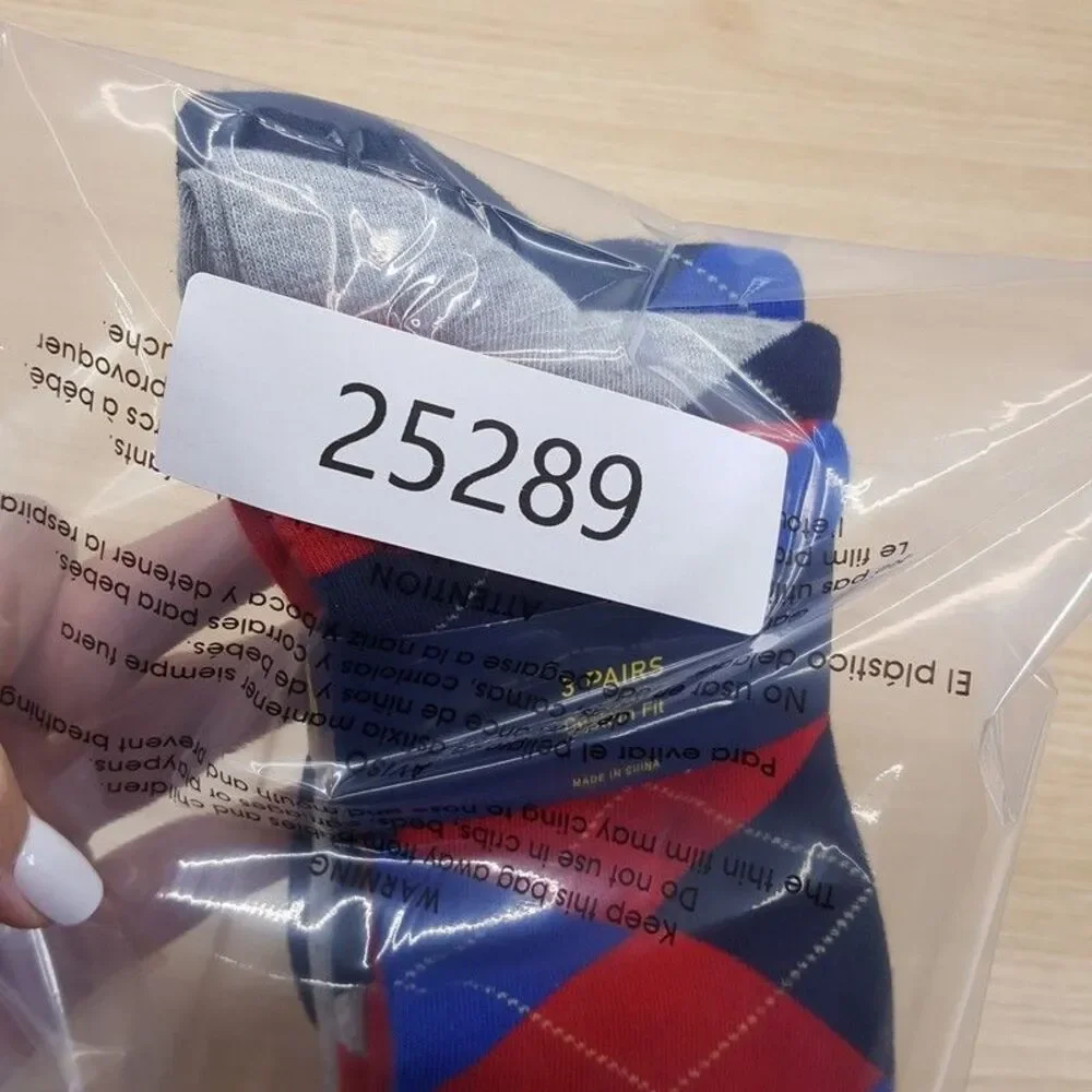 POLO RALPH LAUREN Crew Dress Socks Mens Blue Red Grey Argyle 3-Pack Cotton Blend